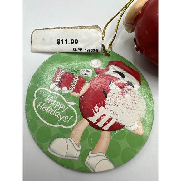 M&M's Heart Breaker Christmas Ornament Red Green Candy Character 2007 Holiday - Picture 3 of 11